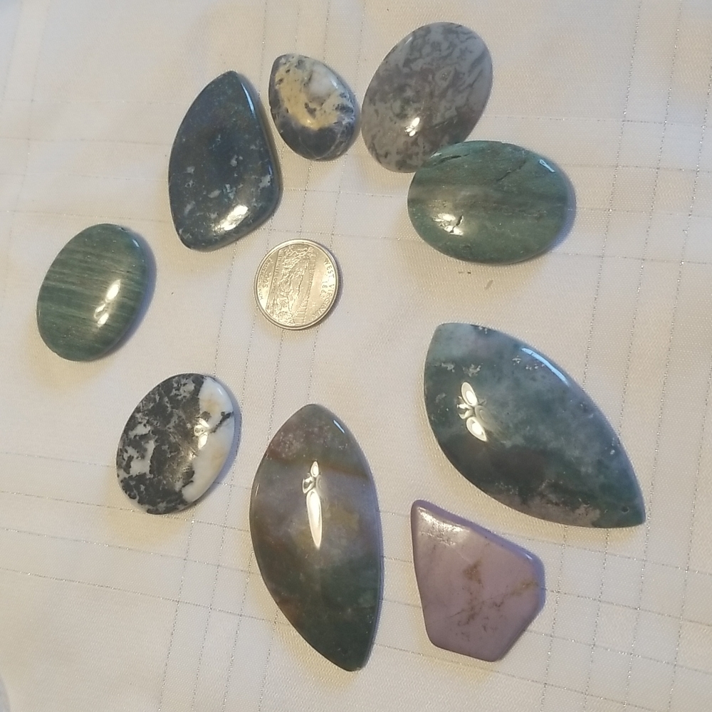 Grouping of Cabochon gemstones suitable for wrapping by Jewelry Makers #12